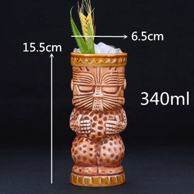 400ml Tiki Mugs Cocktail Cup Beer Wine Mug Ceramic Tiki Mugs Art Crafts Creative Hawaii Mugs